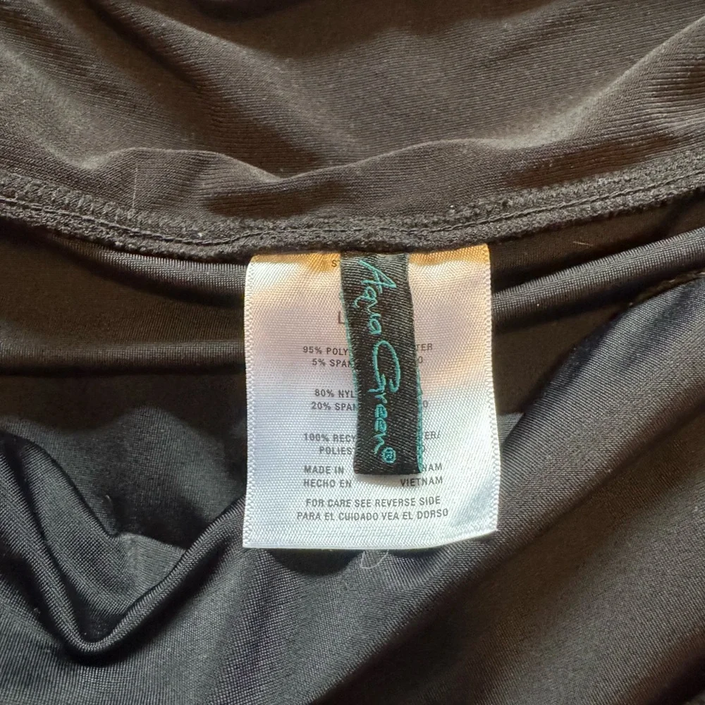 Aqua Green Black Swim Skorts - Picture 4 of 5